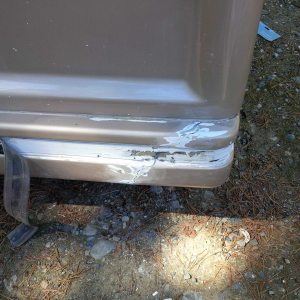 Reattached bumper piece